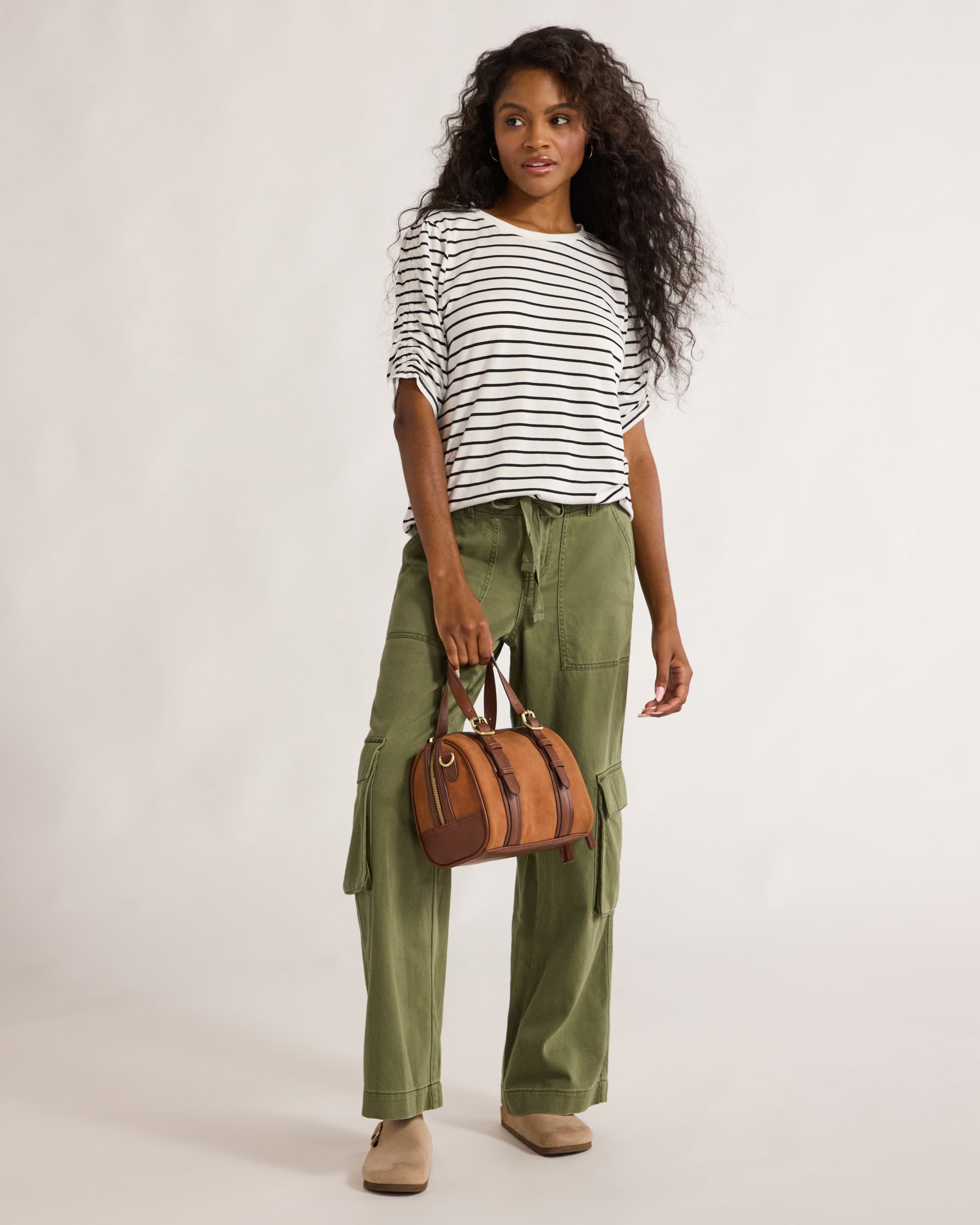 Time and Tru Women's Drawstring Cargo Pants, 29", 31", 33" Inseams, Sizes 2-20