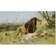 thumbnail image 1 of Ceramic Tile Mural-Wilhelm Kuhnert Animals Painting 73. 60" w x 36" h using (15) 12 x 12 ceramic tiles, 1 of 3