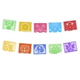 thumbnail image 3 of Papel picado Mexicano | Guirnaldas | enramado | 5 tiras de 5 metros | diseño para toda ocasión con colores vibrantes y variados | enramada mexicana | decoración de papel picado (Plástico), 3 of 5