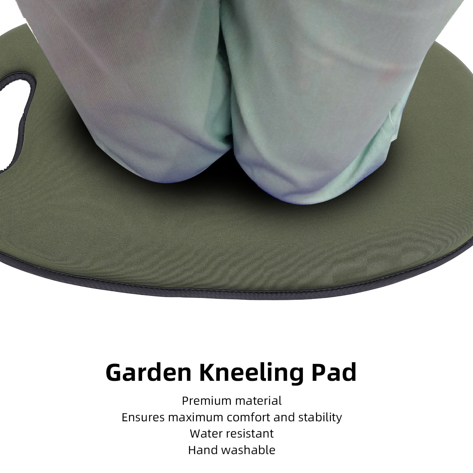 YAHHU Army Green Outdoor Multifunctional Garden Kneeling Pad Lightweight SBR Sponge Knee Cushion Mat With Handle For Gardening Camping Yard Work Auto Repair (19.69 x 11.42 x 1.57 Inches)