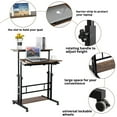 SIDUCAL Mobile Stand Up Desk Adjustable Computer Stand with Wheels Storage Desk Home Office