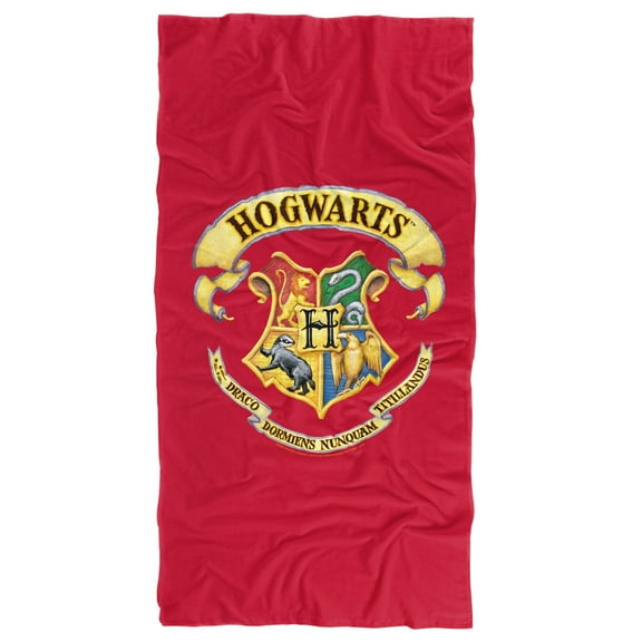 Harry Potter Rendered Hogwarts Crest Officially Licensed Beach Towel 30' X 60'