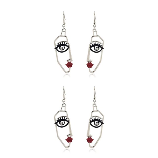 Pendientes colgantes de cara delicada Sonducket dorado plateado