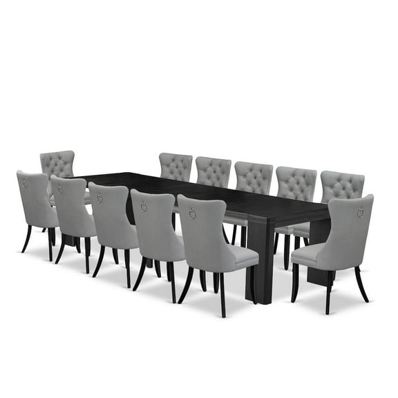 Luxe by East West Furniture 13-piece Kitchen Table Set a Rectangular Modern Dining Table