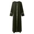 thumbnail image 4 of 2025 Robe Confortable Unie à Manches Bouffantes pour Femmes, Col Rond, Robe Maxi Ajustée, Robes Maxi pour Femmes, Robes T-Shirt d'Été pour Femmes, Longueur Genou, Robes Mode pour Femmes Été, 4 of 5