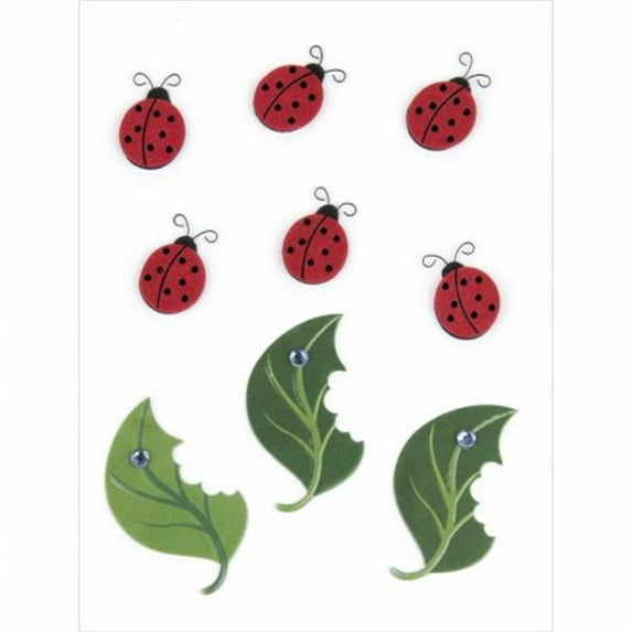 Jolee's Boutique Dimensional Embellishments 9/Pkg-Ladybugs & Leaves