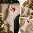 thumbnail image 5 of Pet Christmas Stocking Knit White Christmas Stocking for Dogs Bone Shape Dog Stocking fo Family Holiday Mantel Door Tree Fireplace Wall Window Christmas Decorations by MPOISVA, 5 of 9
