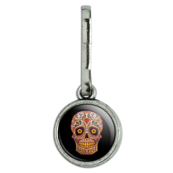Skull Day of the Dead Southwestern Antiqued Charm Clothes Purse Suitcase Backpack Zipper Pull Aid