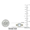 thumbnail image 4 of Dazzlingrock Collection 7mm Cushion Aquamarine & Round White Diamond Halo Split Shank Engagement Ring for Women (0.25 ctw, Color I-J, Clarity I1-I2) in 18K Yellow Gold, Size 9.5, 4 of 5