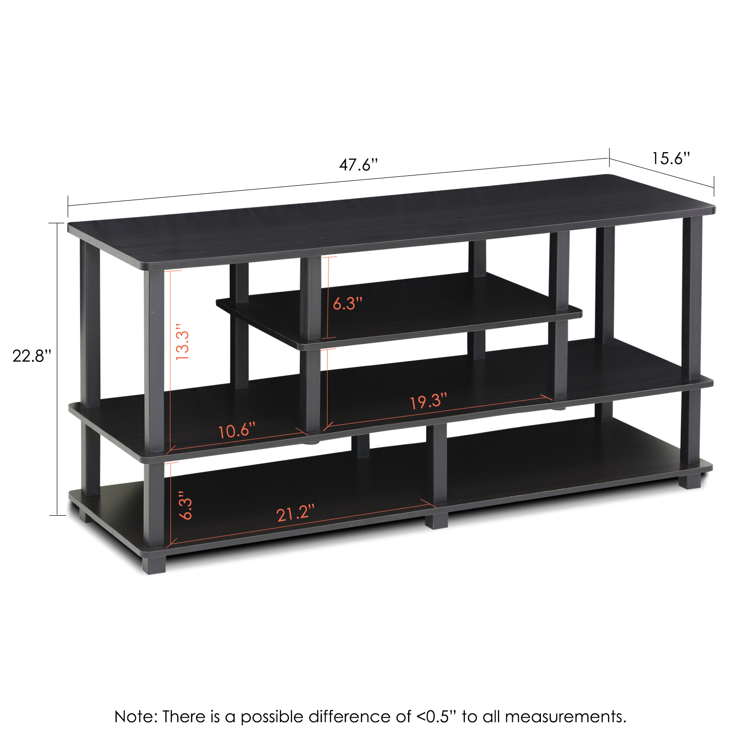 Furinno Jaya Large TV Stand, Brown photo 5