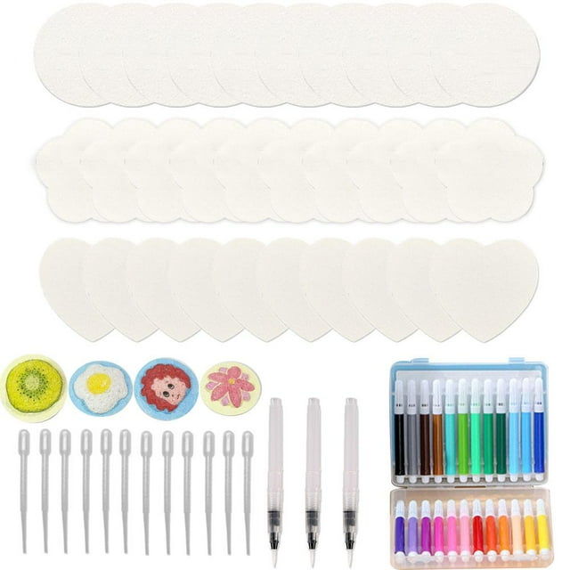 3D Foam Texture Kit Puffy Paint Kit,Including 30PCS Foam Texture Acrylic Colors Marker Pen,3 Paper,24 W