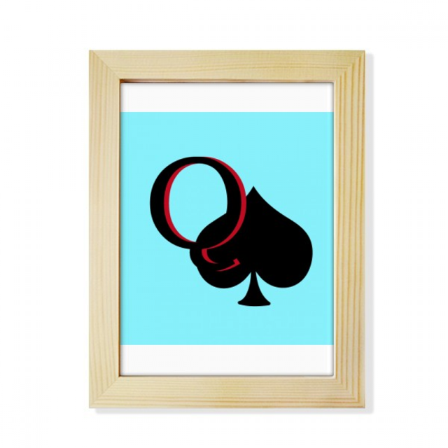 Peace Queen Spade Q Poker Desktop Adorn Photo Frame Display Art Painting Wooden
