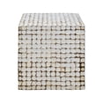 thumbnail image 3 of East at Main Juliette White Distressed Handmade Coconut Shell Cube Accent Table, 3 of 6