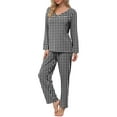 thumbnail image 5 of Anygrew Women's Pajamas Set Long Sleeve Shirts and Long Pants 2 Piece Pjs Sleepwear with Pockets, 5 of 8