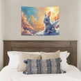 thumbnail image 4 of Hirioo Sunshine Colorful Cloud Rabbit Print Tapestry Lightweight Fabric for Bedroom Aesthetic Home Wall Dorm Décor Living Room Decor 29x37 Inch, 4 of 8