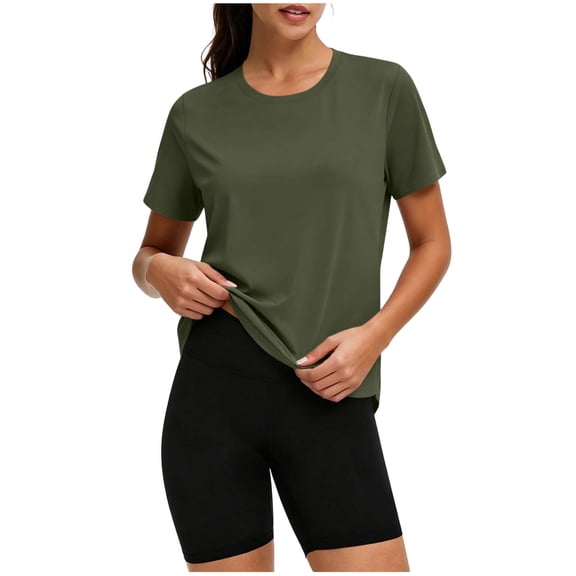 Yievot Women's Sun Protection UPF 50 T Shirts Short Sleeve Crew Neck Stretch Lightweight Hiking Workout Tops
