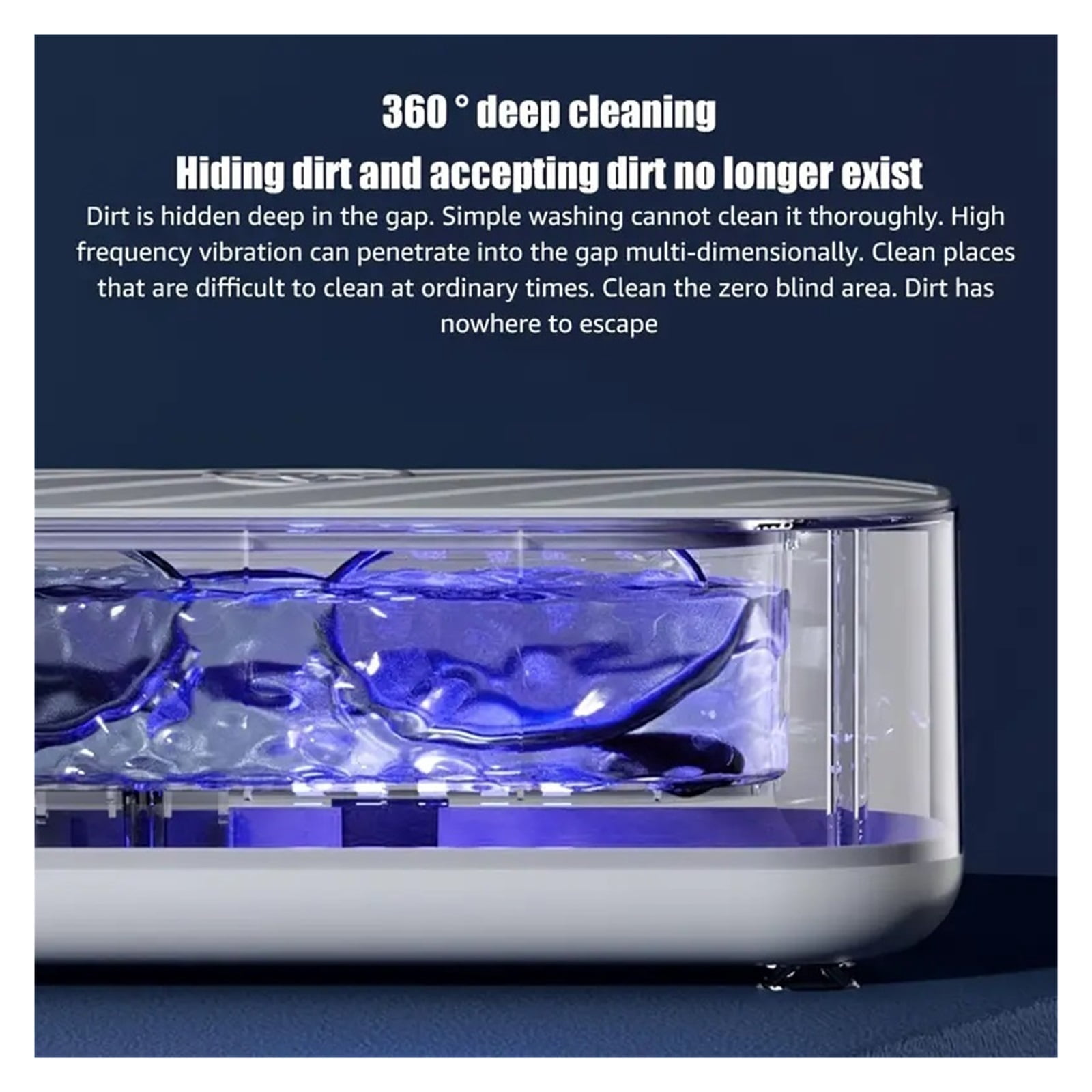 Ultrasonic Jewelry Cleaner Deep Cleaning for Rings, Necklaces, Watches, Earrings & Makeup Brushes