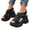 Black, variant on Womens Orthopedic Walking Sandals 2026 Hiking Sandals with Arch Support Summer Outdoor Wedge Comfortable Walking Slip on Platform Workout Shoes Casual Beach Slide Sport Shoes Brown 41(US-8.5)