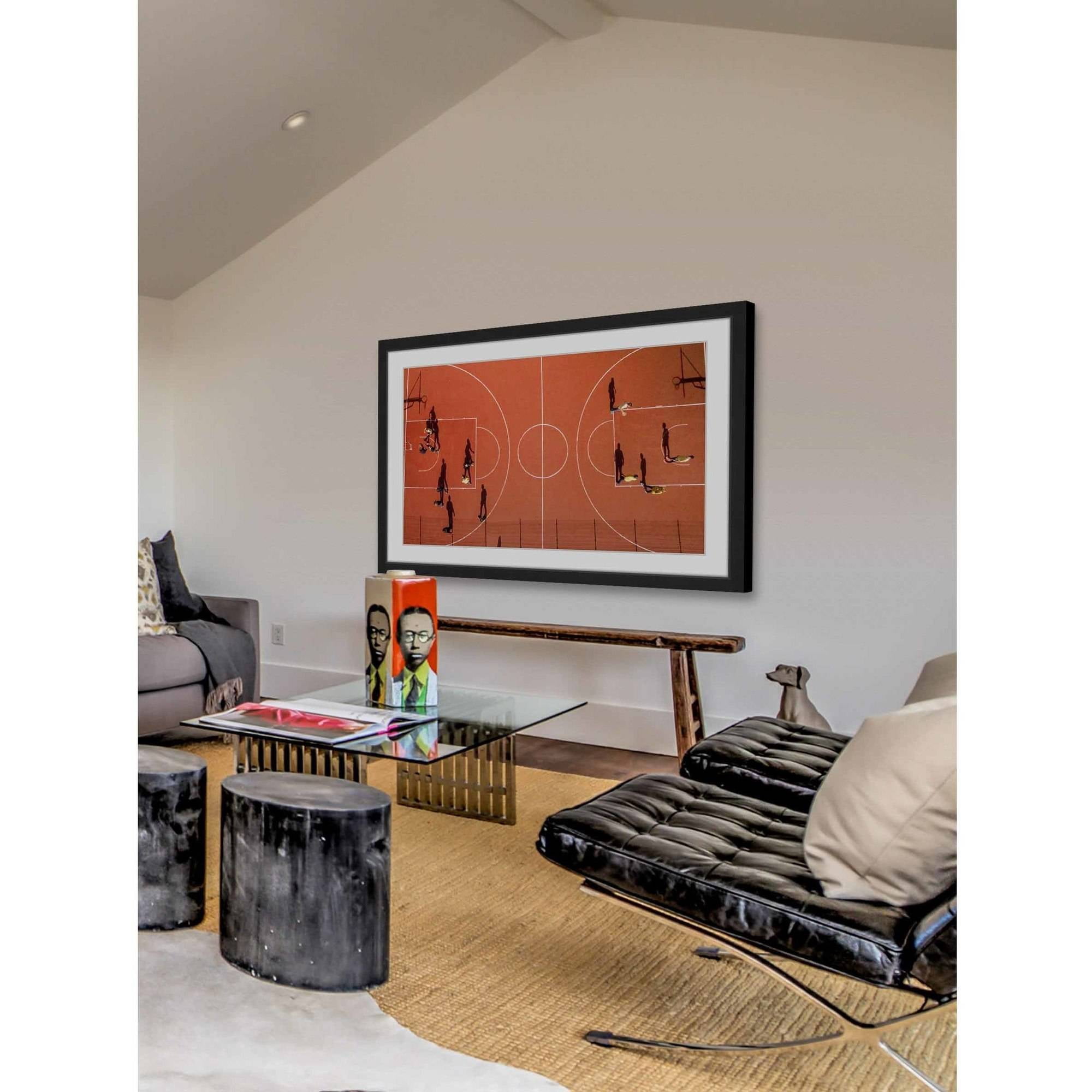 "Basketball Court" Framed Painting Print