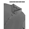thumbnail image 6 of Deago Men's Dress Shirts Solid Long Sleeve Stretch Wrinkle-Free Wedding Formal Shirt Business Casual Button Down Shirts (Gray, S), 6 of 8