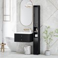 thumbnail image 2 of HOMCOM 73" Tall Bathroom Cabinet Narrow Bathroom Storage Cabinet, Black, 2 of 10