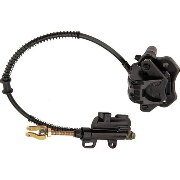 Rear Hydraulic Brake Master Cylinder Caliper Assembly with New Brake Pads for 50cc 70cc 90cc 110cc 125cc ATV Quad Taotao Sunl Roketa NST