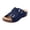 Dark Blue, variant on Green Ladies Comfy Open Toe Wedge Sandals Flocked Material Mule Style 2026 Summer Platform Slides