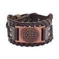 thumbnail image 1 of Pulsera de cuero PU Yuyangstore Estilo punk Cuerda aleación marrón, 1 of 8