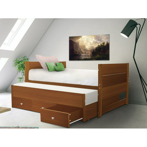 Bedz King All In One Twin Bed With, Twin Trundle Bed Set