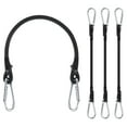thumbnail image 1 of Cuerdas elásticas Uxcell de 11.8" con ganchos, 4 piezas, cuerda elástica pesada con ganchos de aleación de aluminio para camping y equipaje, color negro, 1 of 6