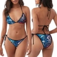 thumbnail image 3 of Fotbe Red And Blue Leaves Traje de Baño para Mujer de Dos Piezas – Bikini Sexy de Tirantes Tipo Halter con Diseño Triangular, 3 of 6