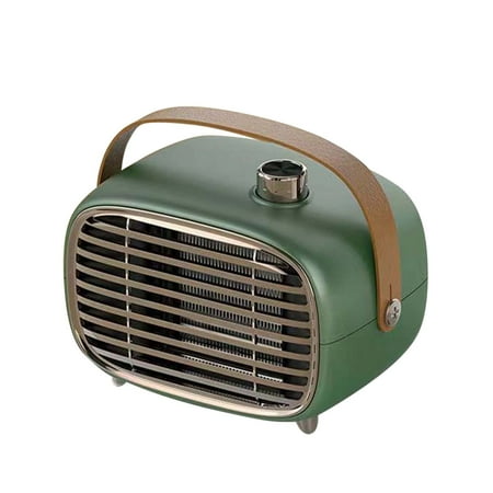 

FORYULIK Home Desk Heater Fan Combo Retro Electric Heater Office Home Desktop Small Heater Cold And Warm Dual Quick Heat Mini Heater.