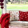 thumbnail image 4 of Valentine''s Day Pillow Covers 18x18 Inch Set of 2 White Hearts Decor Red Throw Pillow Covers Valentine''s Day Cushion Case Decoration for Sofa Couch 59, 4 of 6
