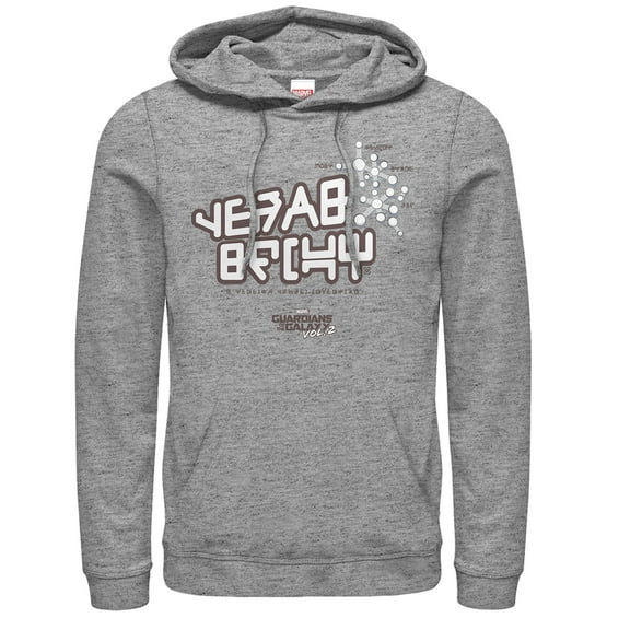 Men's Marvel Guardians of the Galaxy Vol. 2 Star-Lord Tee Alien Text  Pull Over Hoodie Athletic Heather Medium