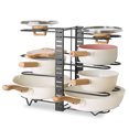 thumbnail image 1 of Stelive 8 Tier Dual Sided Pan Rack Pot Pan Organizer Adjustable Pan Pot Rack Pantry Organizer Holder Kitchen Pot Organizer Holder Pot Lid Organizer, 1 of 12