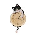 thumbnail image 3 of Reloj de pared con diseño de gato, decorativo, bonito adorno de pared, silencioso, para dormitorio infantil. Blanco y negro, 3 of 9