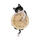 thumbnail image 3 of Reloj de pared con diseño de gato, adorno de péndulo, reloj decorativo, silencioso para comedor Blanco y negro, 3 of 9
