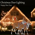 thumbnail image 4 of Christmas Shimmer Light-Up Reindeer Deer Yard Decoration, Lighted Reindeer with Red Bow Outdoor Indoor Decoration with 3 Modes Lamp for Outdoor, Indoor, 4 of 7