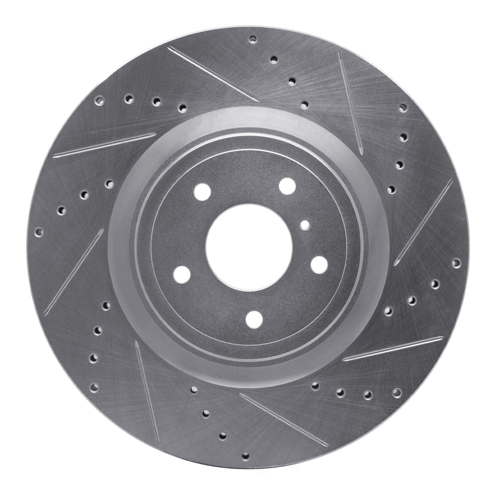 Dynamic Friction Company 631-68012R DFC Brake Rotor - Drilled And Slotted - Silver