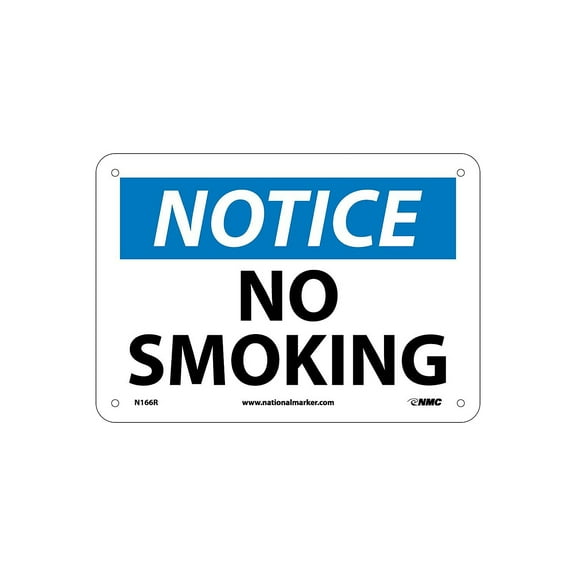 National Marker No Smoking 7X10 Rigid Plastic Notice Sign N166R