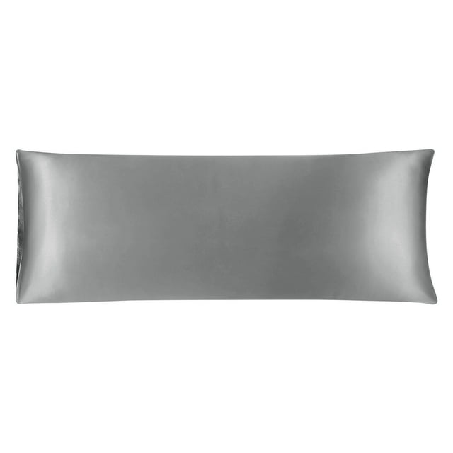 Cuerpo Almohada Cubierta Satén Sedoso Cuerpo Fundas Almohada para Cabello y Piel Lujo Enfriamiento Anti-Arrugas Resistente Lavado Plata 20 x54