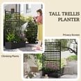 thumbnail image 5 of Outsunny Galvanized Steel Raised Garden Bed with Trellis, 43.3" x 15.9" x 70.1" Black Metal Planter Box for Vegetables and Climbing Plants, Outdoor Patio Privacy Screen Flower Bed, 5 of 8