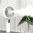 thumbnail image 1 of Ventilador de escritorio portátil con nebulización, pequeño, de refrigeración, mini-usb, de pie, personal, humidificador inteligente blanco, alimentado por batería, 1 of 4