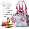 thumbnail image 4 of Pioneer Flower Floral Print Pattern Drawstring Lunch Bag Women - Drawstring Lunch Bag Insulated for Work Office - Stain-Resistant Large Lunchbags for Women with Multi-Pockets, 4 of 6