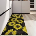 thumbnail image 4 of Black Sunflower Pattern Kitchen Rug Mat,Kitchen Runner Rugs Non Skid Washable,Decorative Kitchen Floor Mats for Kitchen,Sink,Laundry,17"X47", 4 of 5