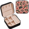 thumbnail image 2 of Coolnut Retro Cowgirl Jewelry Box Portable PU Leather Jewelry Mini Case with Removable Tray Display Earrings Bracelets Rings Necklaces for Women Women Gifts, 2 of 7