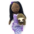 thumbnail image 2 of The Petting Zoo Mermaid Doll with Sloth Plush Toy, Gifts for Girls, Plush Mermaid Doll with Sloth Stuffed Animal, 17 inch African American, 2 of 4