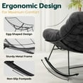 thumbnail image 2 of Patio Rocking Chair Outdoor and Indoor, Metal Lounge Rocker with 7'' Thick Cushion, 400lbs Capacity, Ergonomic Design, Easy Assembly, Grey Cushion - Black Matte Rocker, 2 of 6