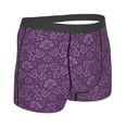 thumbnail image 3 of Kll Retro Florals Purple Men'S Cotton Boxer Briefs Underwear-X-Large, 3 of 9