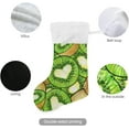 thumbnail image 3 of Coolnut 2 PCS Christmas Stocking Green Kiwi Fruit Big Warm 17.7 x 12 Inch Hanging Xmas Stockings Decoration for Family Holiday Party Ornaments Decor Fireplace, 3 of 7